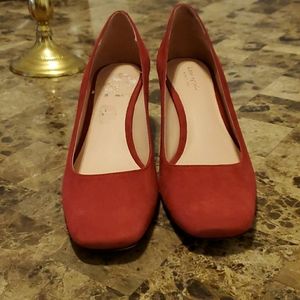 Kate spade Suede leather chunky heels,Size 9 1/2 M